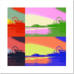 Santa Monica Pier funky Pop Art Collage Posters and Art